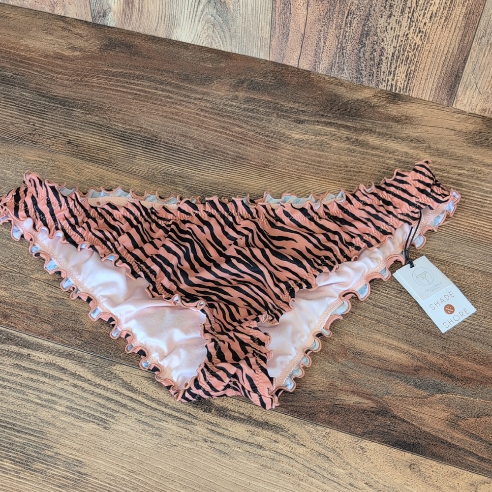 Shade & Shore Low Coverage Cheeky Zebra Bikini Bottom L    P438